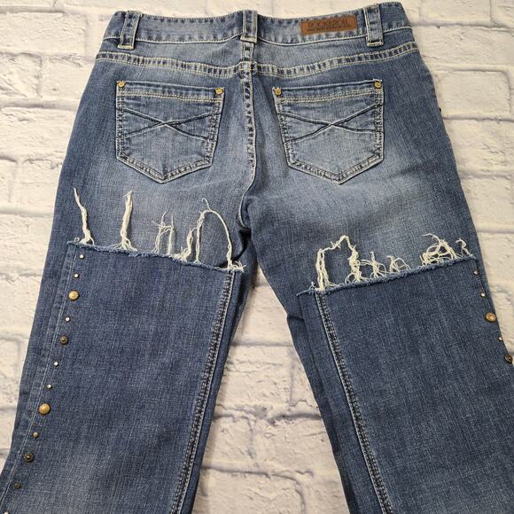 Rock&Roll Cowgirl Women's Jeans Studded Boyfriend size 28 Cutoff 29.25 Inseam - Picture 11 of 16